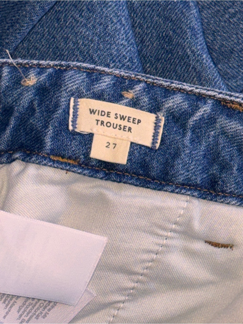 Madewell Wide Sweep Trouser Jeans 
Wide Leg size 27 Blue Denim - Picture 9 of 10